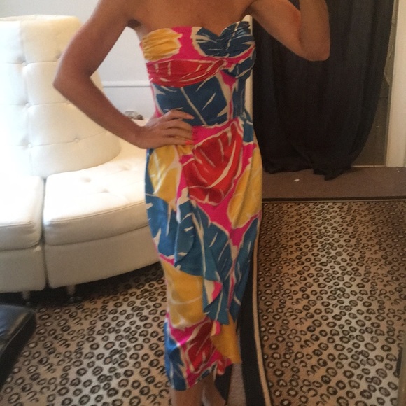 Vintage Hawaiian silk dress 80’s 90’s - Picture 3 of 7